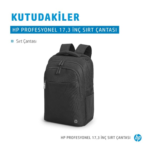 HP Profesyonel 17.3 inç Bilgisayar Sırt Çantası Siyah 500S6AA